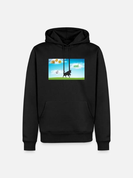 Börsenbulle im Börsenparadies - Männer Premium Bio Hoodie - Schwarz