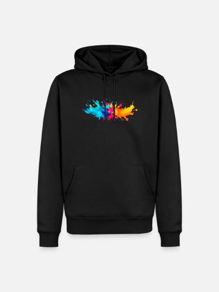Explosion de Peinture - Sweat à capuche Premium bio Homme - noir