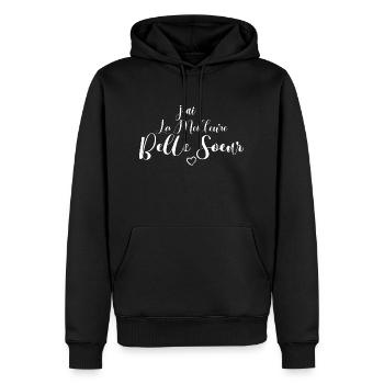 j ai La Meilleure Belle soeur - Sweat à capuche Premium bio Homme - noir - Devant - Nico (187cm)