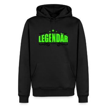 Légendaire 1 - Sweat à capuche Premium bio Homme - noir - Devant - Nico (187cm)