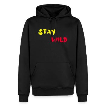 stay wild - Männer Premium Bio Hoodie - Schwarz - Vorne - Nico (187cm)