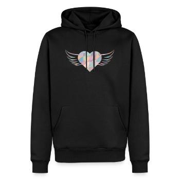 Coeur Pastel avec Ailes - ApriNoeScor - Sweat à capuche Premium bio Homme - noir - Devant - Nico (187cm)