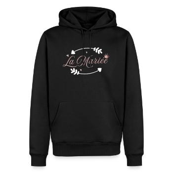 Die Braut Pink Arrow - Männer Premium Bio Hoodie - Schwarz - Vorne - Nico (187cm)