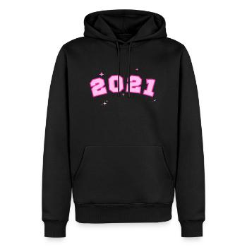 2021 Stern Rosa - Männer Premium Bio Hoodie - Schwarz - Vorne - Nico (187cm)