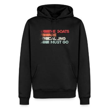 The goats are calling – time to go - Men’s Premium Organic Hoodie - black - Front - Nico (187cm)