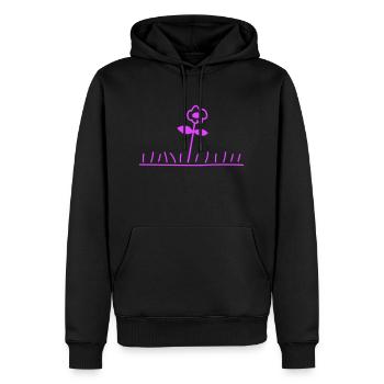 Pinke Wiese Blume Frühling Sommer Gras Blümchen - Männer Premium Bio Hoodie - Schwarz - Vorne - Nico (187cm)