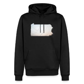 Volleyball in the Pennsylvania State Map - Men’s Premium Organic Hoodie - black - Front - Nico (187cm)
