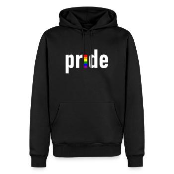 gay pride - gay - lesbienne - CSD - LGBTQ+ - Sweat à capuche Premium bio Homme - noir - Devant - Nico (187cm)