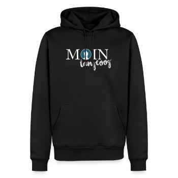 Moin Langeoog - Männer Premium Bio Hoodie - Schwarz - Vorne - Nico (187cm)