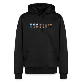 ROADTRIP - Männer Premium Bio Hoodie - Schwarz - Vorne - Nico (187cm)