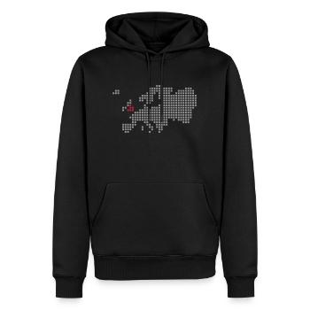 Angleterre - Sweat à capuche Premium bio Homme - noir - Devant - Nico (187cm)