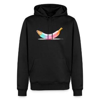 buntstift banane - Männer Premium Bio Hoodie - Schwarz - Vorne - Nico (187cm)