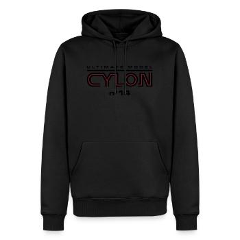 Ultimate model cylon n°14 - Sweat à capuche Premium bio Homme - noir - Devant - Nico (187cm)