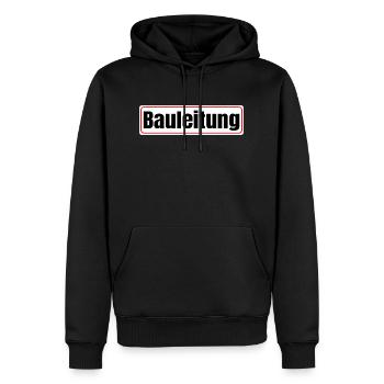 Bauleitung - Männer Premium Bio Hoodie - Schwarz - Vorne - Nico (187cm)