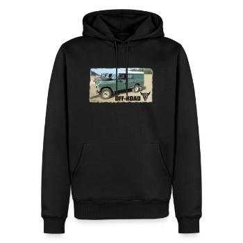Landy Landie Serie 3 Series 109 4x4 - Männer Premium Bio Hoodie - Schwarz - Vorne - Nico (187cm)