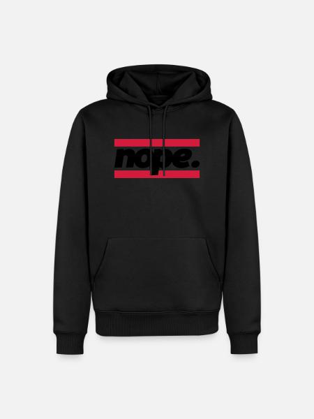 nope graphic - Männer Premium Bio Hoodie - Schwarz