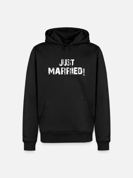 just married - Men’s Premium Organic Hoodie - black