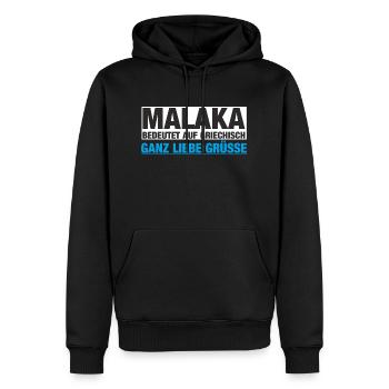 MALAKAS 4 - Männer Premium Bio Hoodie - Schwarz - Vorne - Nico (187cm)