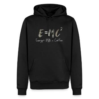 E MC2 Energie Physik Wissenschaft Spruch Schrift - Männer Premium Bio Hoodie - Schwarz - Vorne - Nico (187cm)
