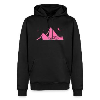 Vélo VTT VTT montagne cycliste - Sweat à capuche Premium bio Homme - noir - Devant - Nico (187cm)