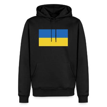 Ukraine Flagge - Männer Premium Bio Hoodie - Schwarz - Vorne - Nico (187cm)