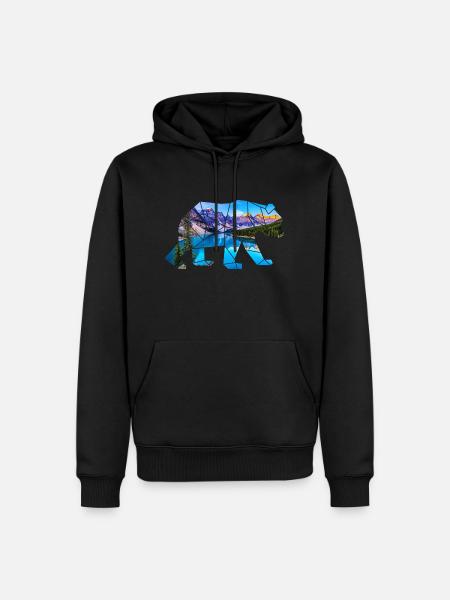 Polygon Bär Kanada Moraine Lake - Männer Premium Bio Hoodie - Schwarz
