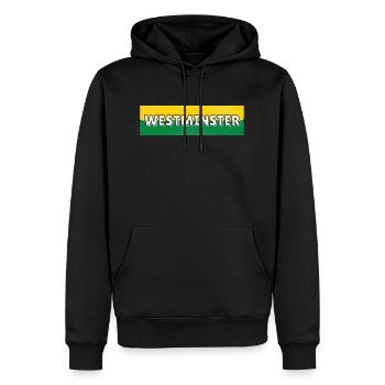 Westminster Station - Men’s Premium Organic Hoodie - black - Front - Nico (187cm)