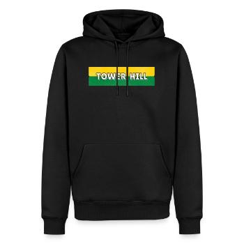 Tower Hill Station - Men’s Premium Organic Hoodie - black - Front - Nico (187cm)