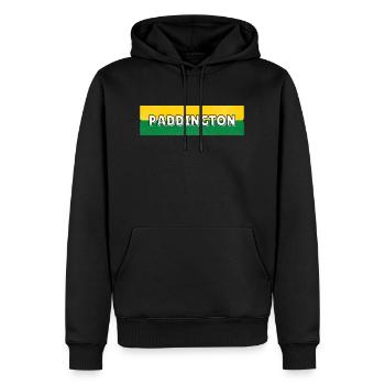Paddington Station - Men’s Premium Organic Hoodie - black - Front - Nico (187cm)