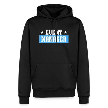 Event Manager blue tshirt schwarz - Männer Premium Bio Hoodie - Schwarz - Vorne - Nico (187cm)