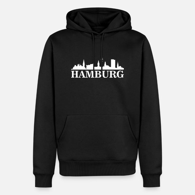 Silhouette de Hambourg - Sweat à capuche Premium bio Homme - noir
