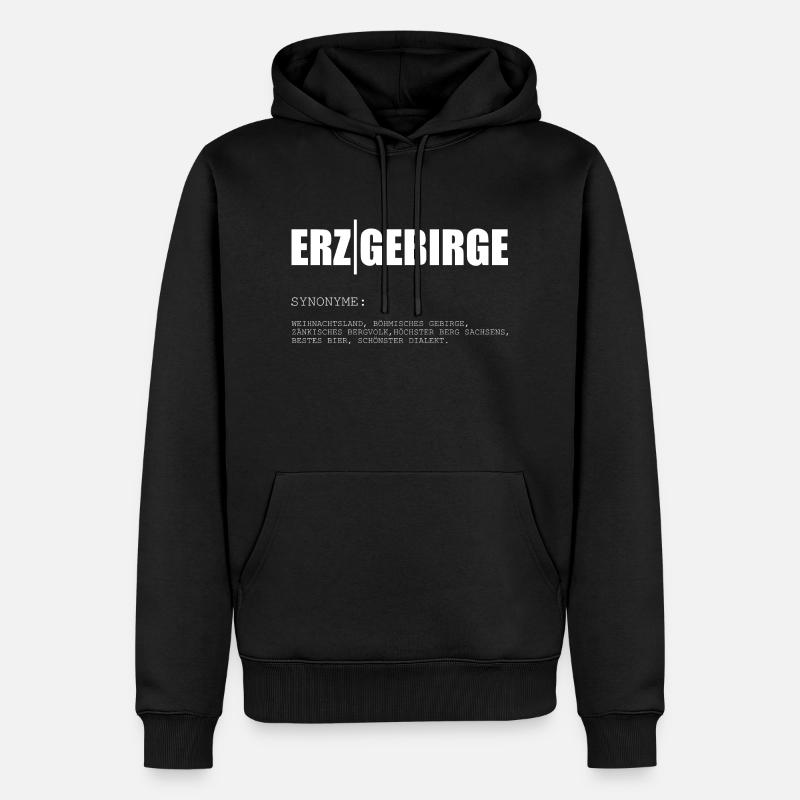 Erzgebirge Synonym - Männer Premium Bio Hoodie - Schwarz