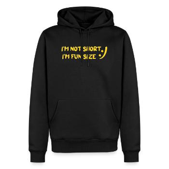 Drôle de dicton de fête pour les petites personnes Humour 4 - Sweat à capuche Premium bio Homme - noir - Devant - Nico (187cm)