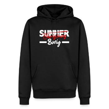 christmas body - humour noël - Sweat à capuche Premium bio Homme - noir - Devant - Nico (187cm)