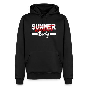 raclette body - humour - Sweat à capuche Premium bio Homme - noir - Devant - Nico (187cm)