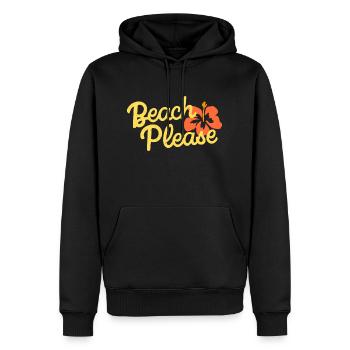 beach please - Männer Premium Bio Hoodie - Schwarz - Vorne - Nico (187cm)