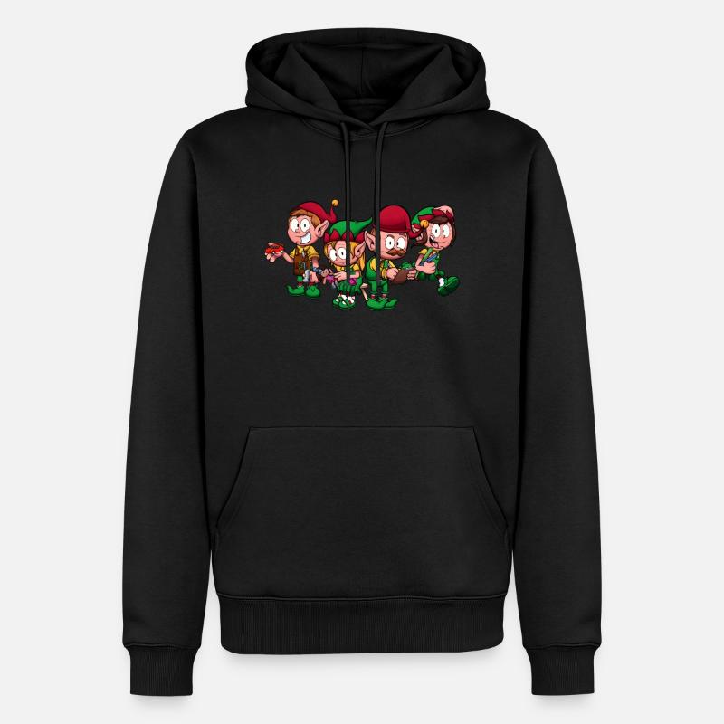 Weihnachtsarbeiter-Elfen - Männer Premium Bio Hoodie - Schwarz