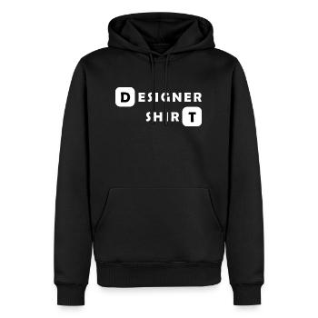 Designer Shirt weiss - Männer Premium Bio Hoodie - Schwarz - Vorne - Nico (187cm)