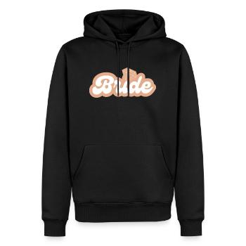 Bride - Sweat à capuche Premium bio Homme - noir - Devant - Nico (187cm)