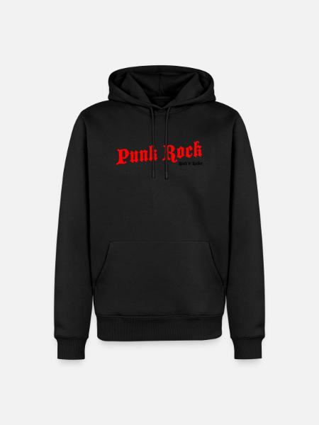 Punk Rock Red - Black Logo - Men’s Premium Organic Hoodie - black