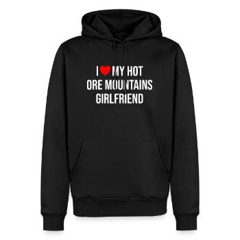Erzgebirge Freundin Liebe - Männer Premium Bio Hoodie - Schwarz - Vorne - Nico (187cm)
