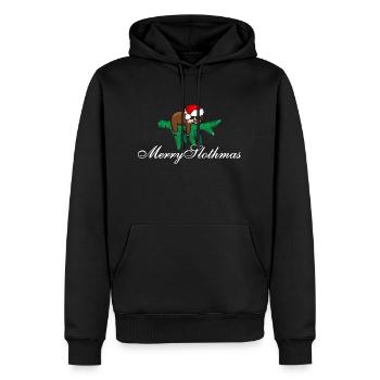 Joyeux paresseux - Sweat à capuche Premium bio Homme - noir - Devant - Nico (187cm)