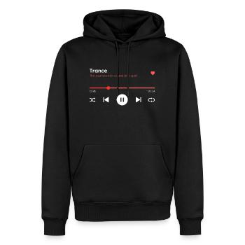 Trance - Männer Premium Bio Hoodie - Schwarz - Vorne - Nico (187cm)