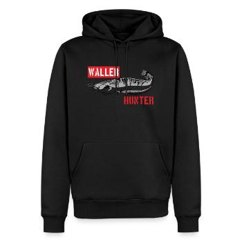 Wallerhunter - Waller Hunter Welsjäger Wels Angler - Männer Premium Bio Hoodie - Schwarz - Vorne - Nico (187cm)