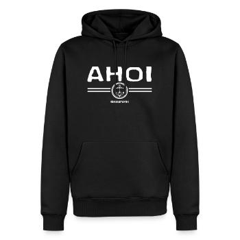 Ahoi Geschenk Glück Harmonie Liebe Ahoy Anchor - Männer Premium Bio Hoodie - Schwarz - Vorne - Nico (187cm)
