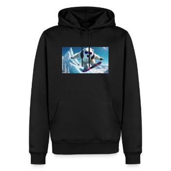 Ours polaire volant - Sweat à capuche Premium bio Homme - noir - Devant - Nico (187cm)