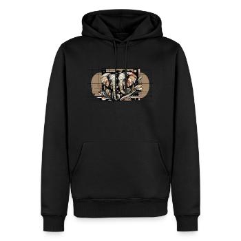 Elefantensymmetrie - Männer Premium Bio Hoodie - Schwarz - Vorne - Nico (187cm)