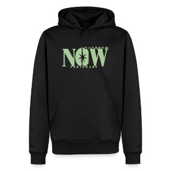 demain maintenant hier - Sweat à capuche Premium bio Homme - noir - Devant - Nico (187cm)