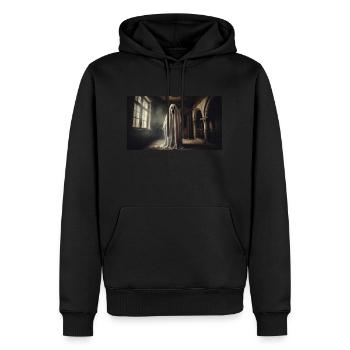 Böser Geist in einem alten Haus Monster Dunkler Horror - Männer Premium Bio Hoodie - Schwarz - Vorne - Nico (187cm)