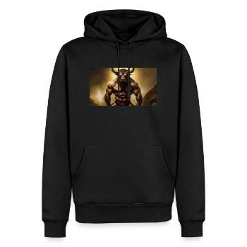 böser Minotaurus Monster dunkler Horror gruselig Halloween - Männer Premium Bio Hoodie - Schwarz - Vorne - Nico (187cm)